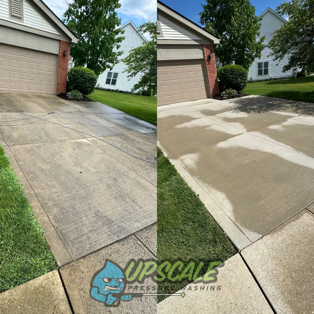 Concrete Cleaning before and after — Columbus, Ohio