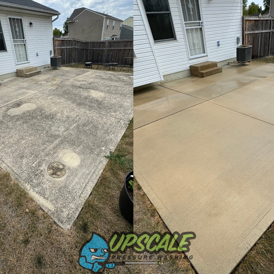 Concrete Cleaning before and after — New Albany, Ohio